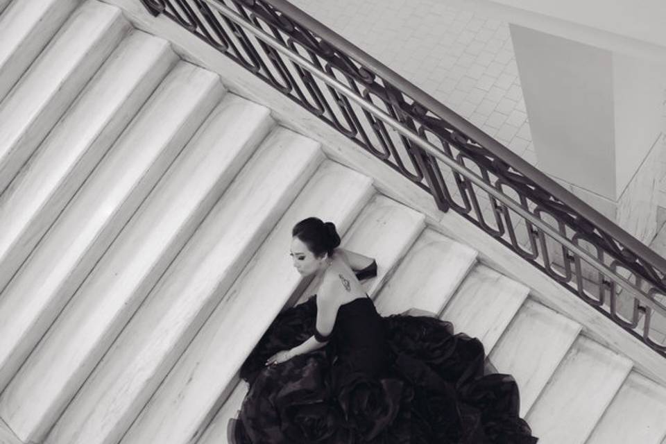 Black bridal gown