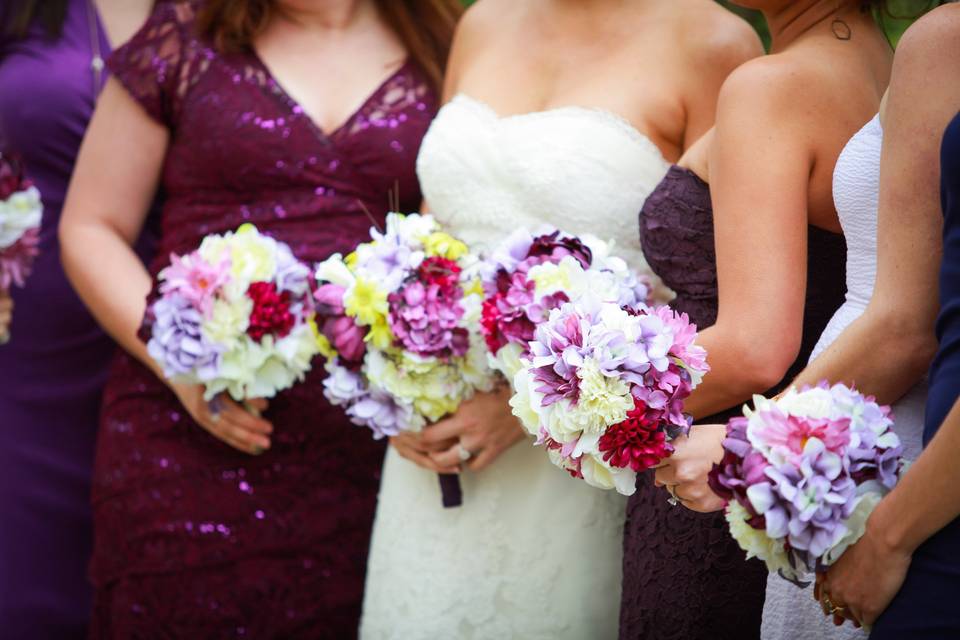 Bride and bridesmaids' bouquet
