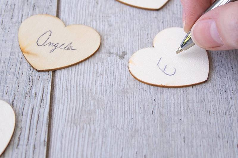 Wooden Hearts for Guest Book