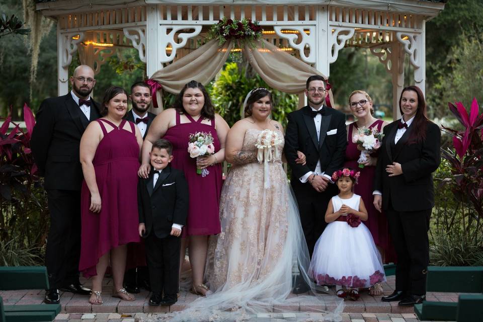 Couple with members of the wedding party - AMW Photography