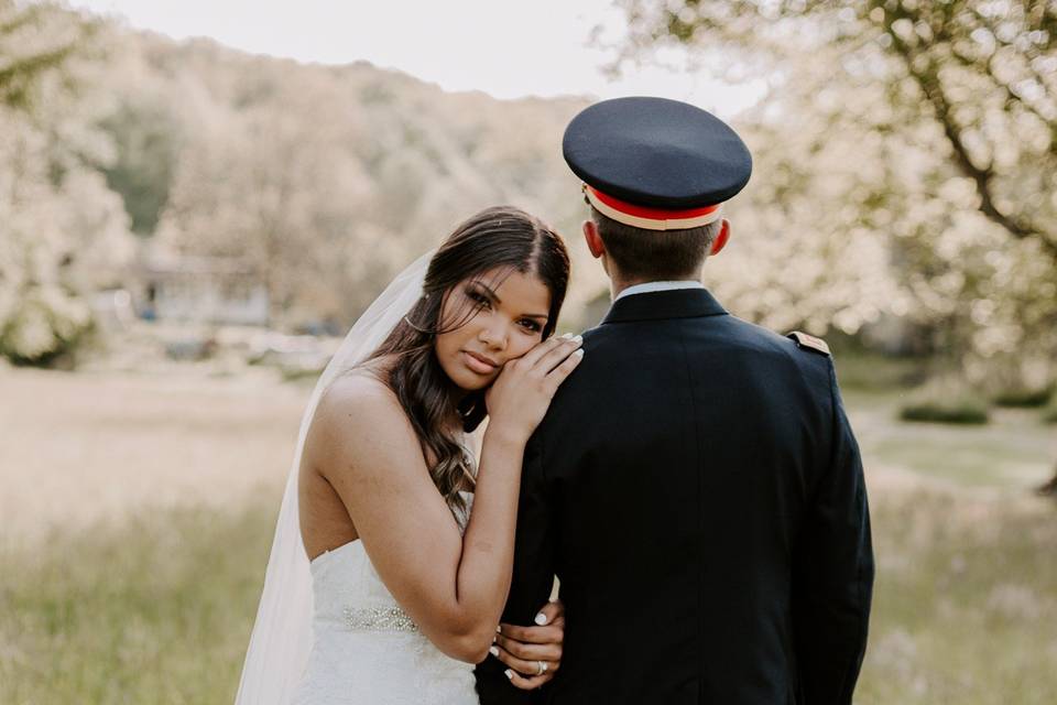 Newlyweds outdoors