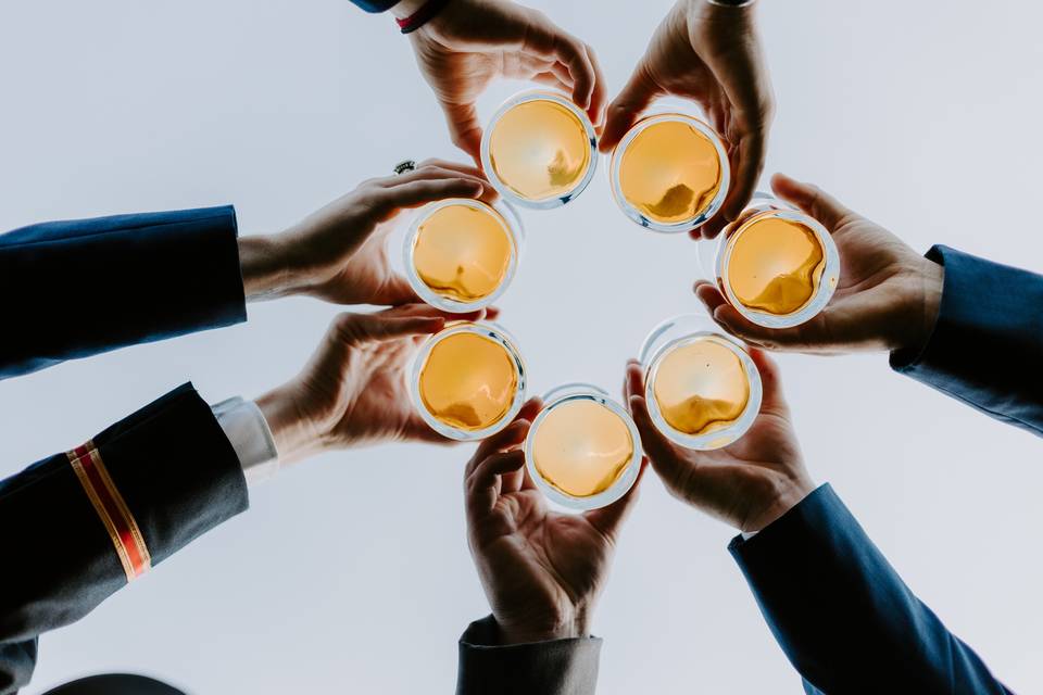 Wedding party toast