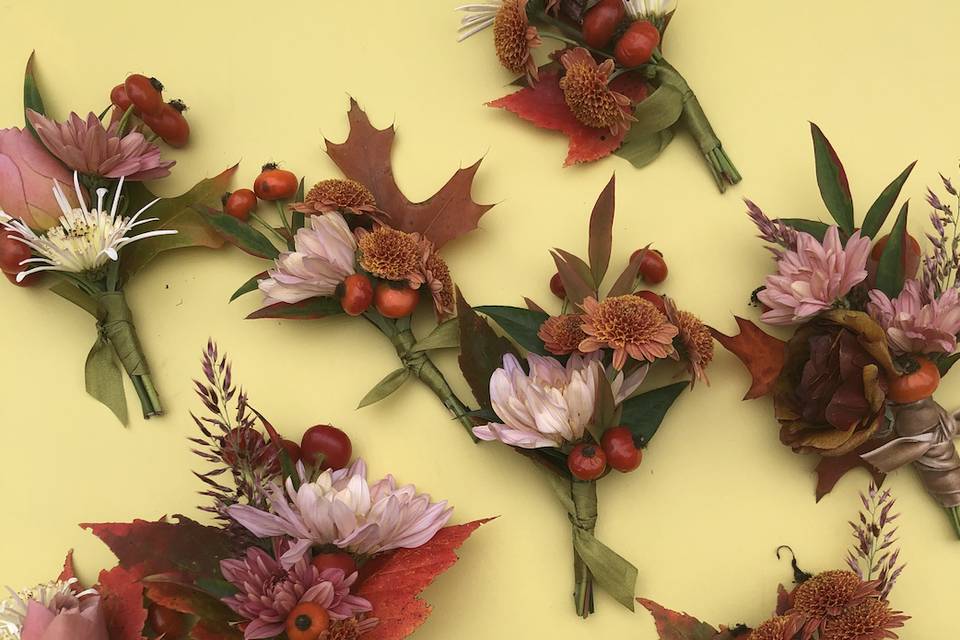 Fall boutonnieres