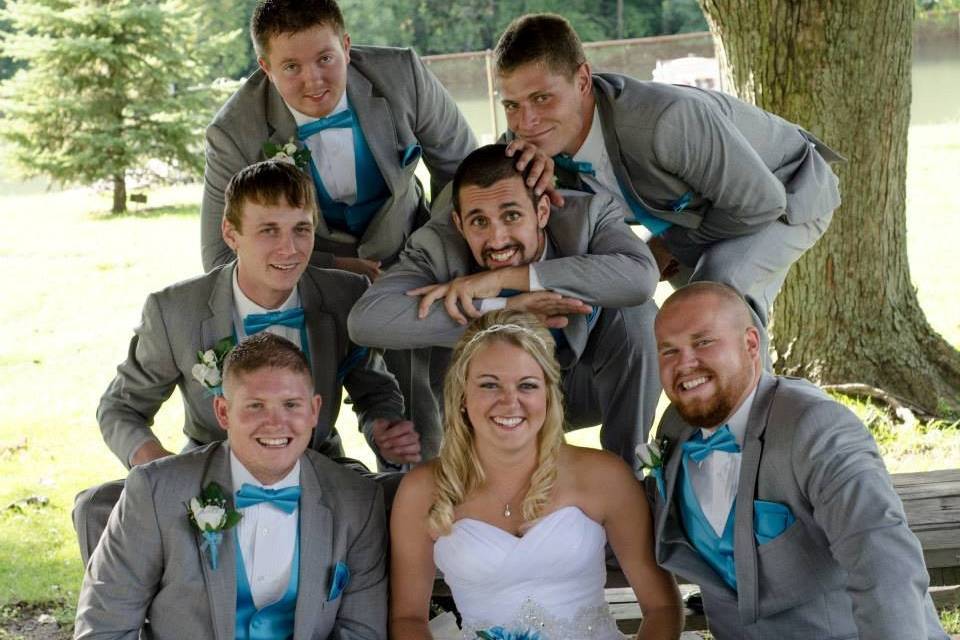 Bride and groomsmen