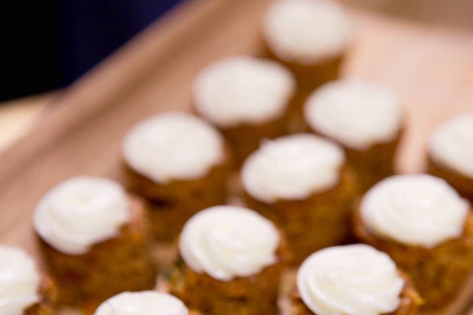 Petite carrot cupcakes.