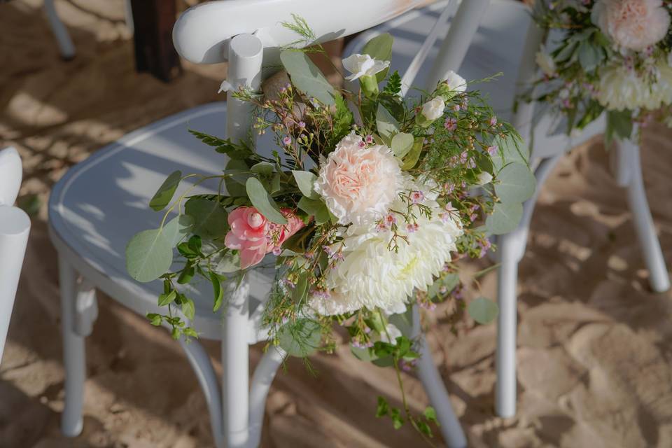 Beautiful Flowers on Chairs