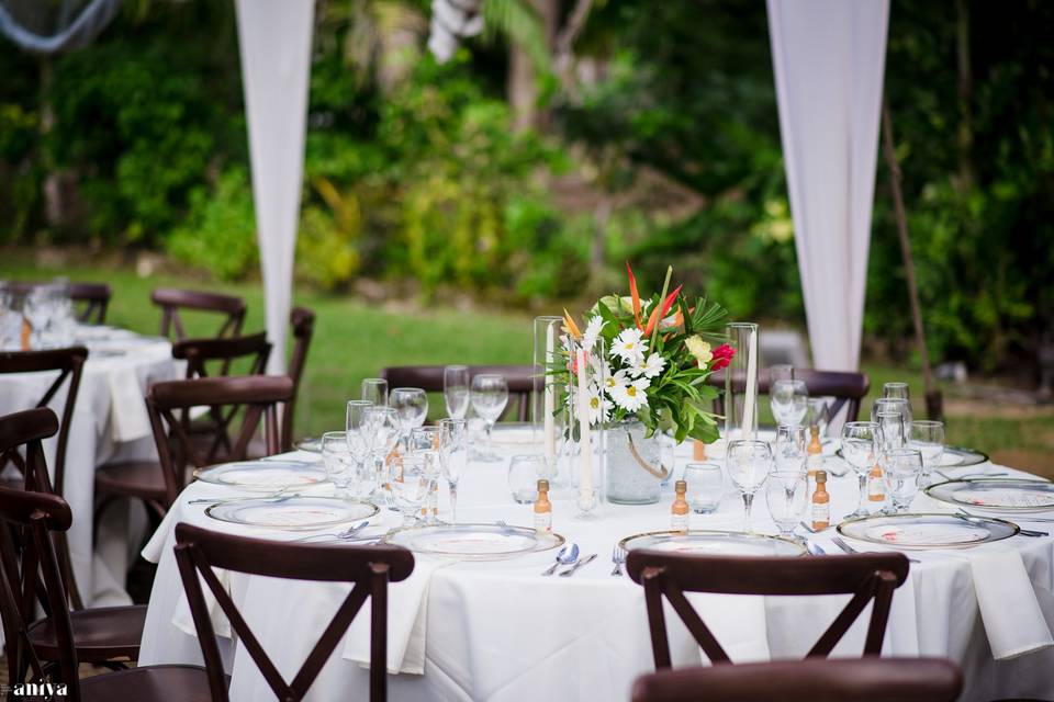 Wedding Reception Table Set Up