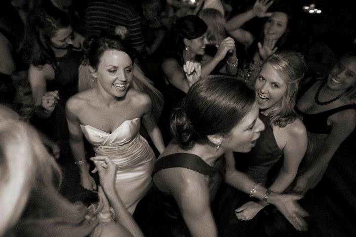 The bride with the bridesmaids