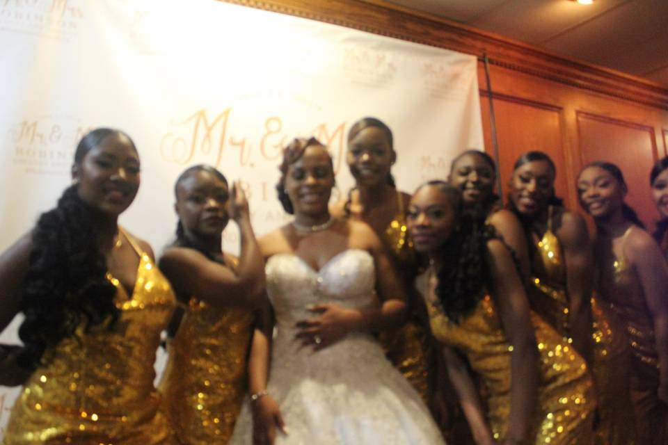 Bride with her squad