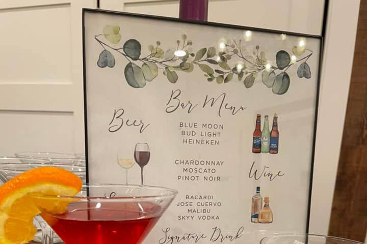 Bar Menu
