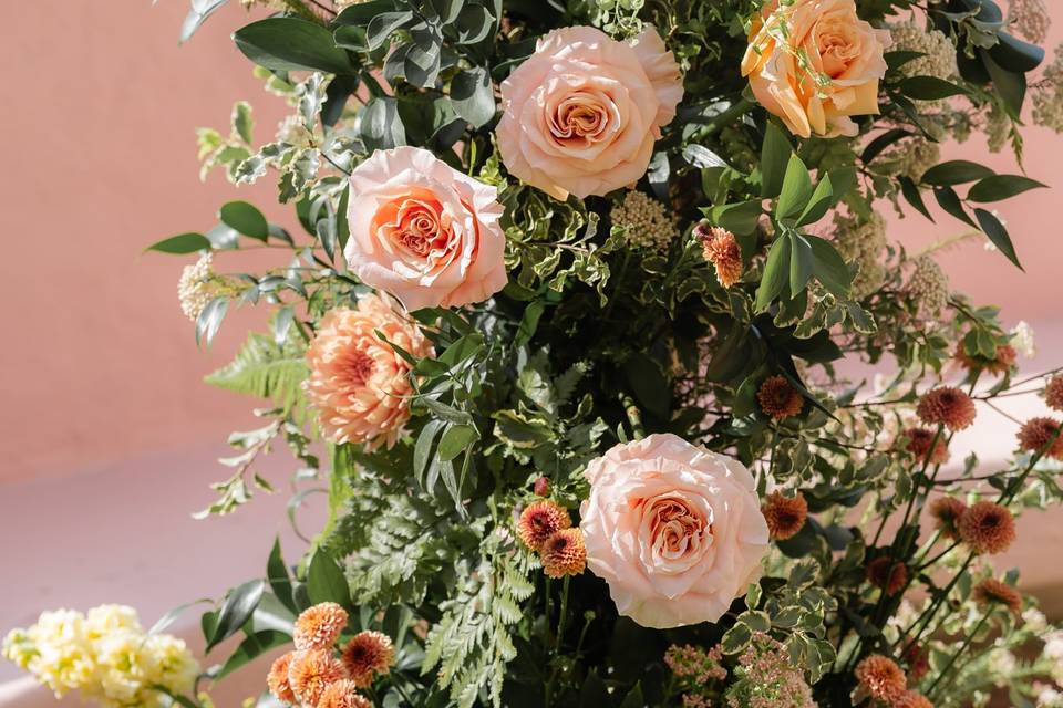Spirea inspired bridal bouquet
