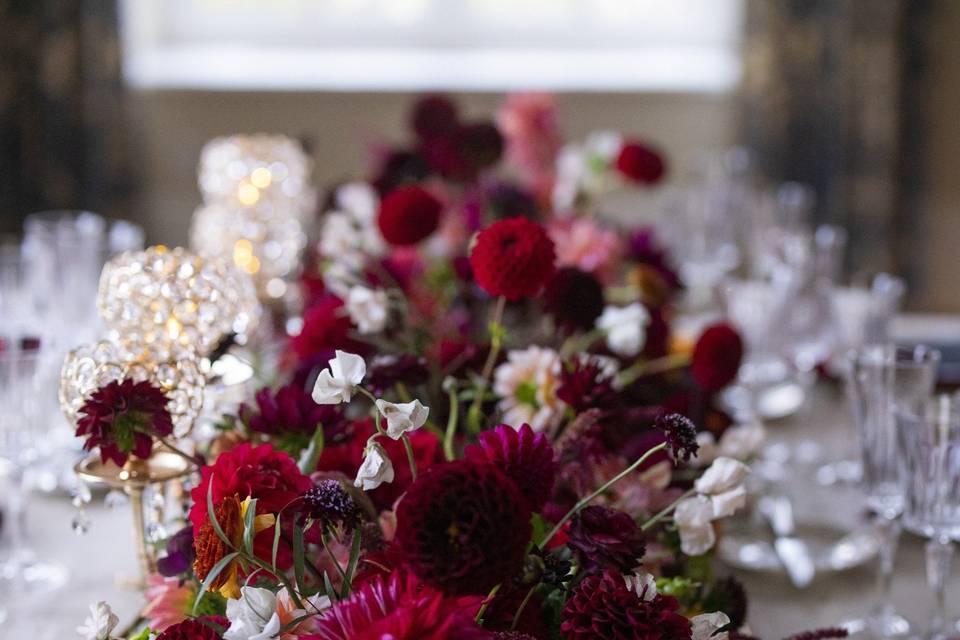 Floral garland centerpieces