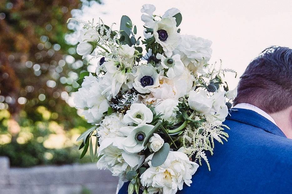 White Peony bride's bouquet