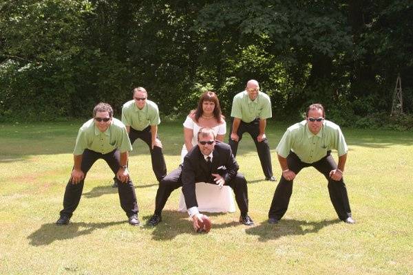 These guys grew up playing football with each other.  I thought this would be a fun shot.
They loved it!