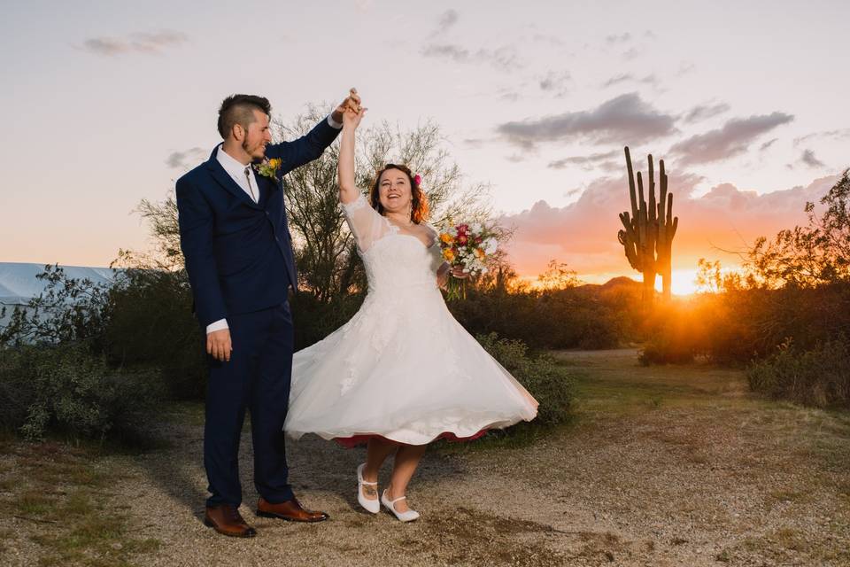 Couple in desert