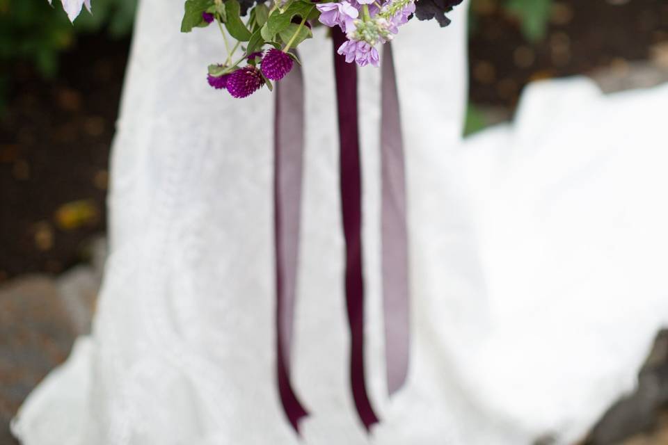 Purple bridal bouquet