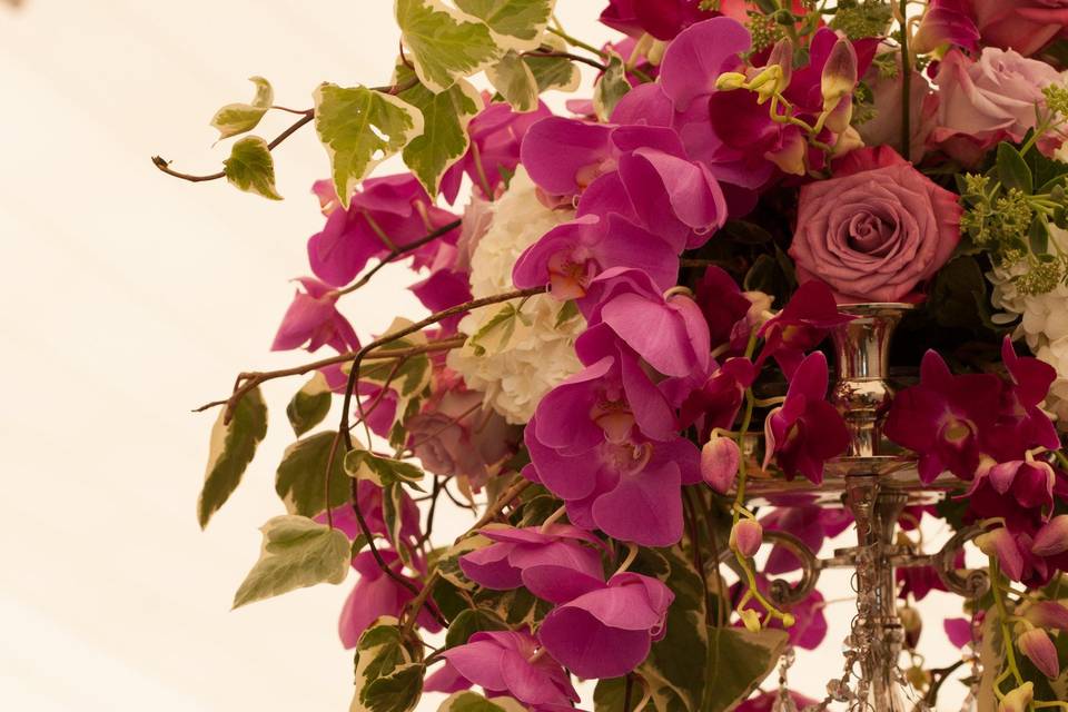 Pink flower centerpiece