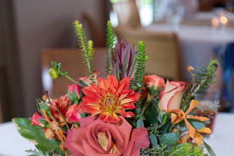 Table setup with centerpiece