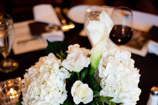 Table setup with centerpiece