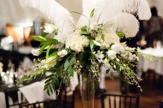 Table setup with centerpiece