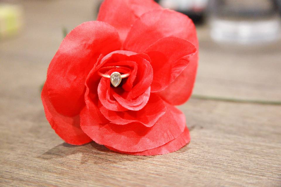 Ring with Red Rose