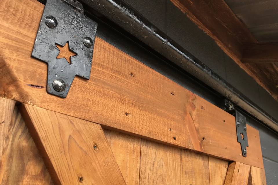 Original hardware on milk barn doors