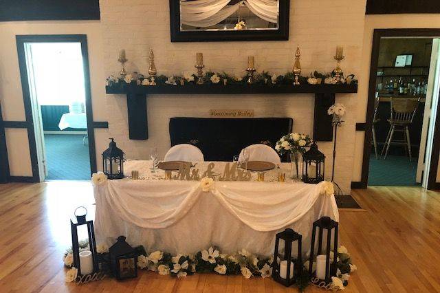 The Bride and Groom table in the Ballroom