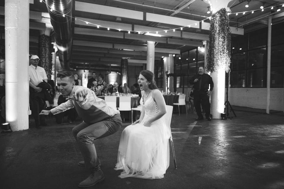 Reception fun with the happy couple - Stephen Falbo Photography