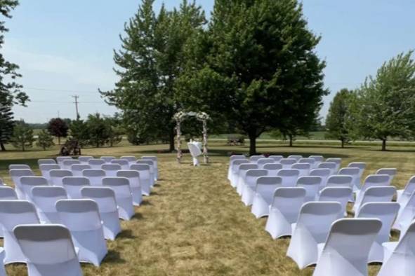 White wedding chair covers
