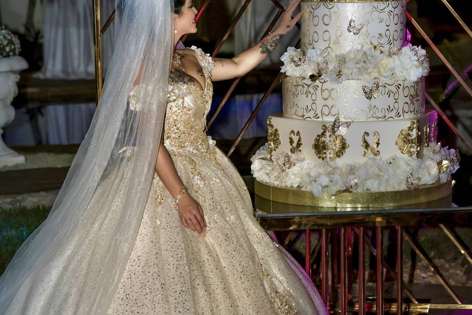 Bride and Cake