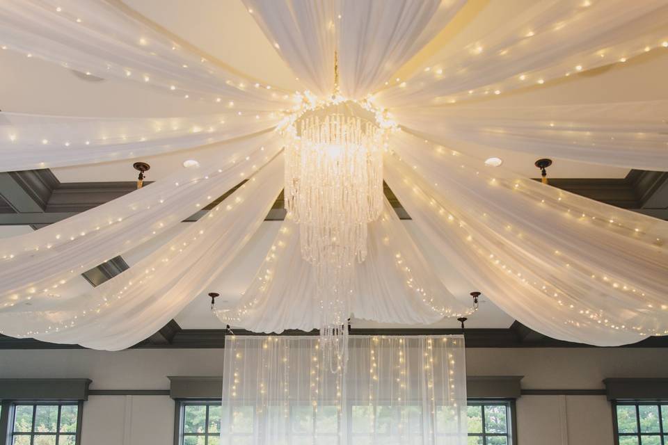 Backdrop and ceiling treatment