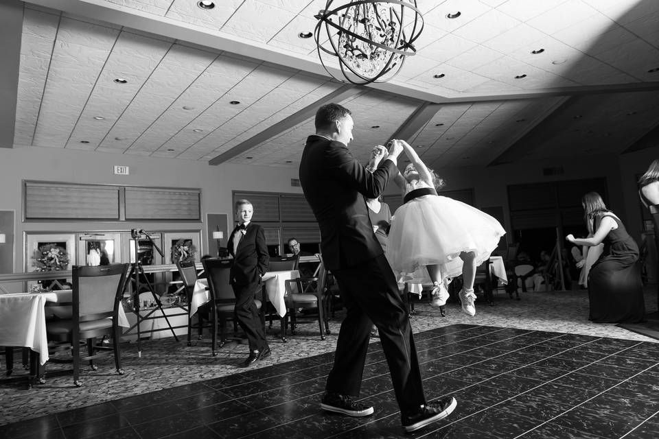 On the dance floor