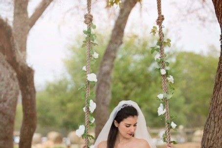 Bride in the swing