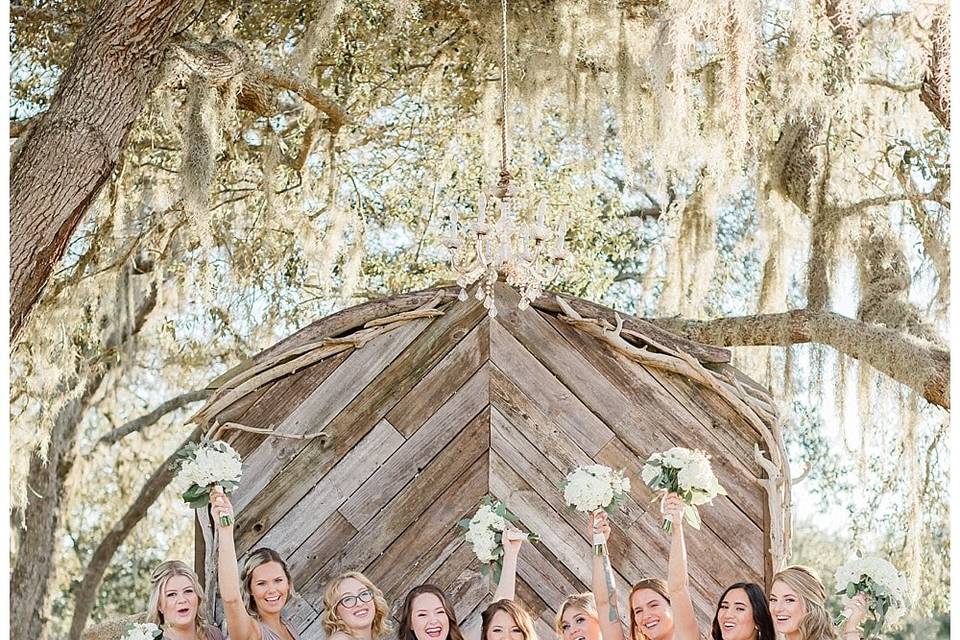 Bride and bridesmaids