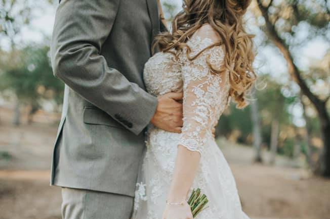 Holding his bride