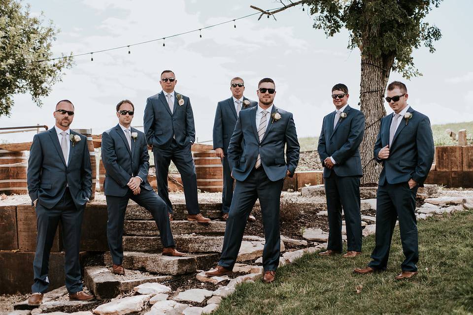 The groom with his groomsmen