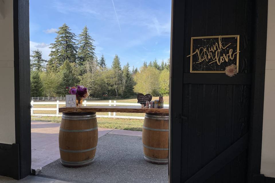 Wine barrel bar top