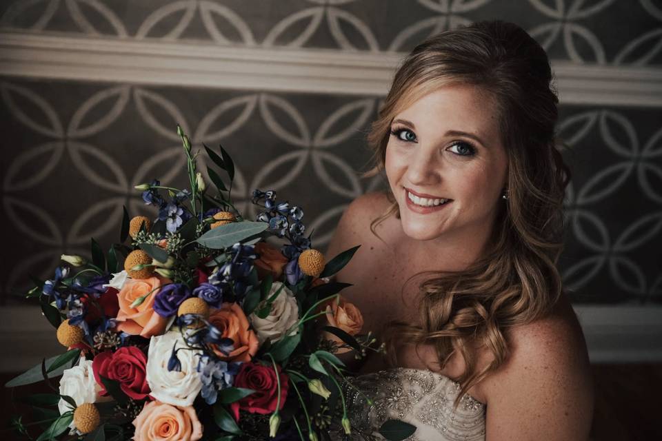 Bride and Bouquet