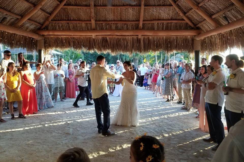 Dancing under the tiki