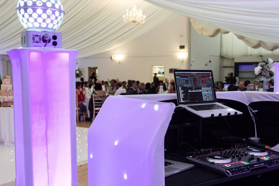 DJ booth setup