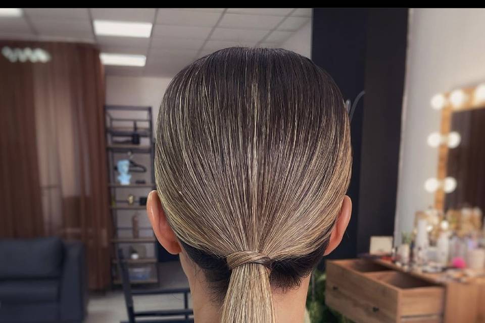 Sleek ponytail