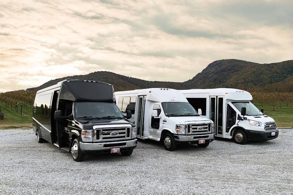 Front of the 14-passenger shuttles