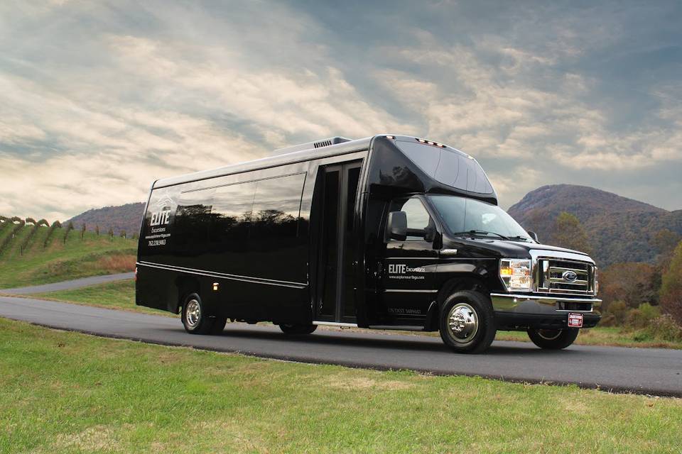 Bus exterior in black