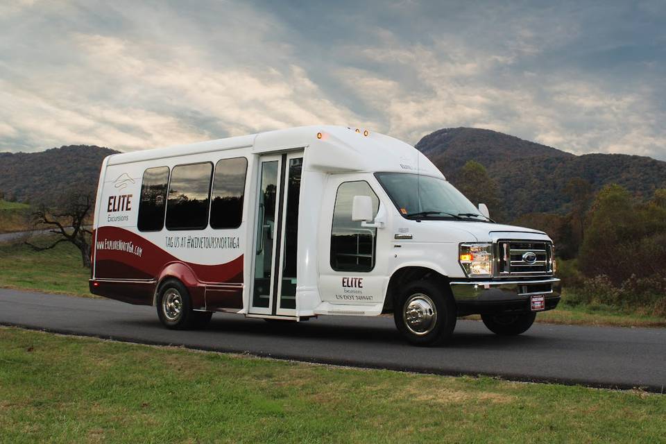 Bus exterior in white