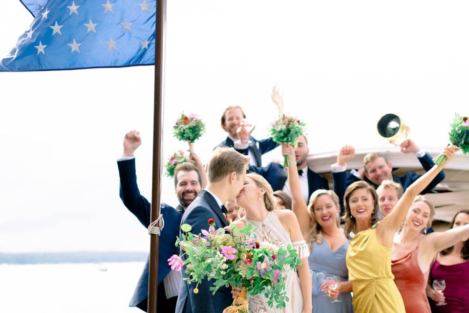 Bridal Party on the Water