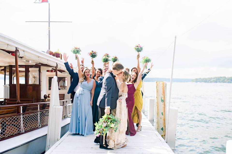 Bridal Party on the Lake