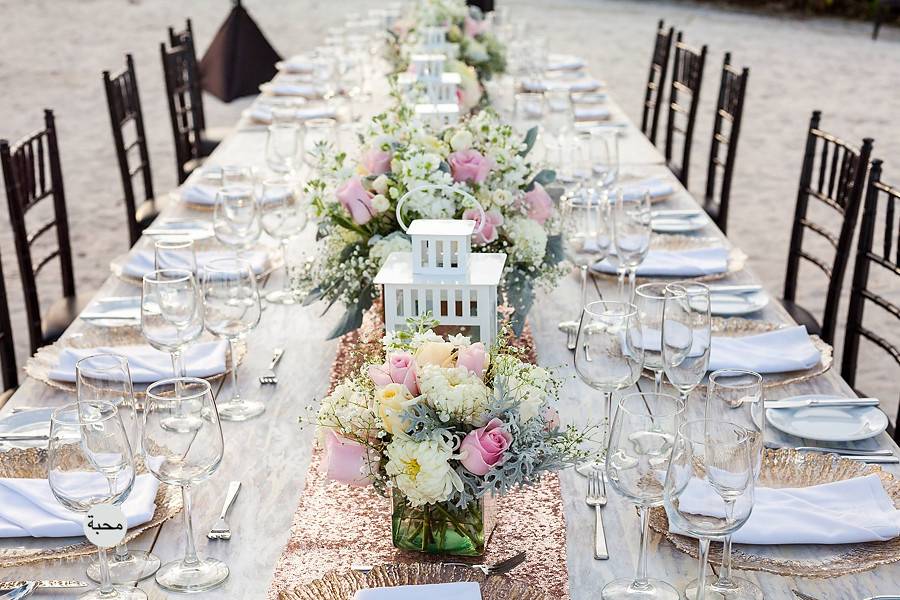 Beautiful wedding table setup