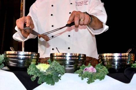 Chef Greg Lewis at a carving station for the Greater Raleigh Chamber of Commerce in the spring 2011
