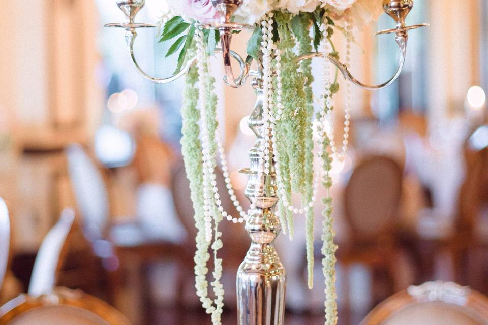 Tall diamond centerpieces