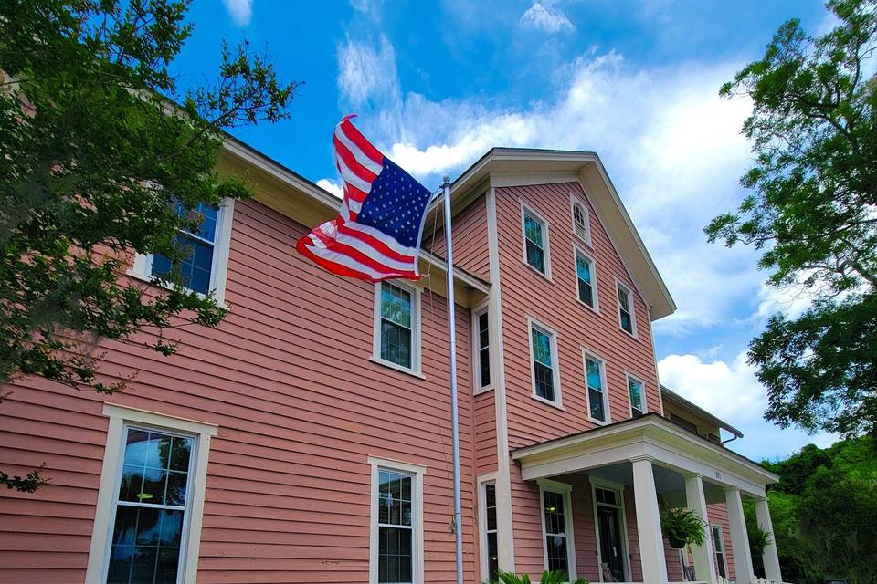 House with flag